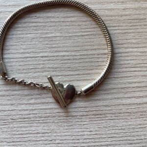 Pandora Silver Bracelet with Heart Charm